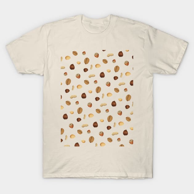 Crazy Nuts Pattern T-Shirt by Scrabbly Doodles